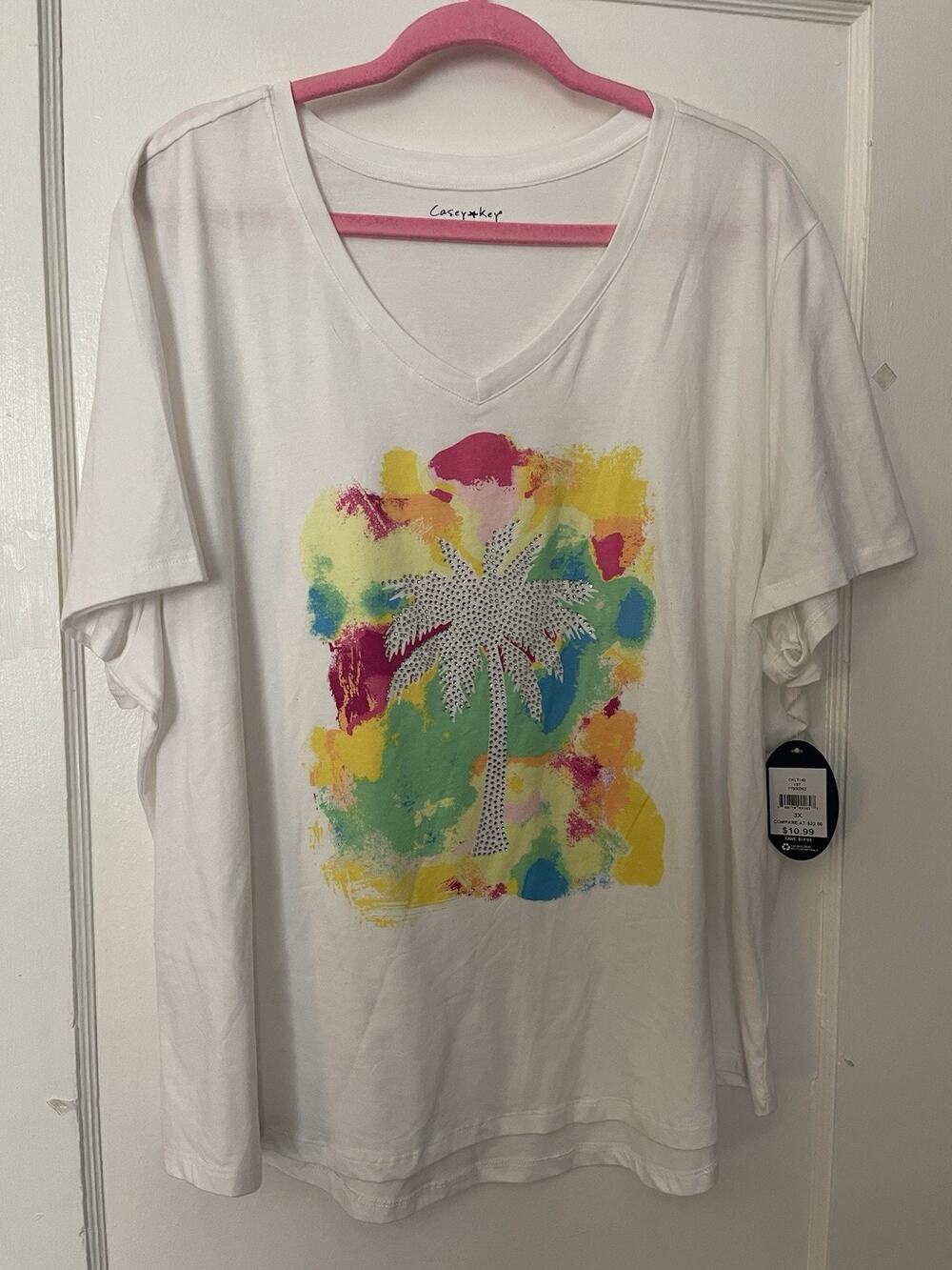 Casey Key Women’s Tropical Glitter T- Shirt Size 3x